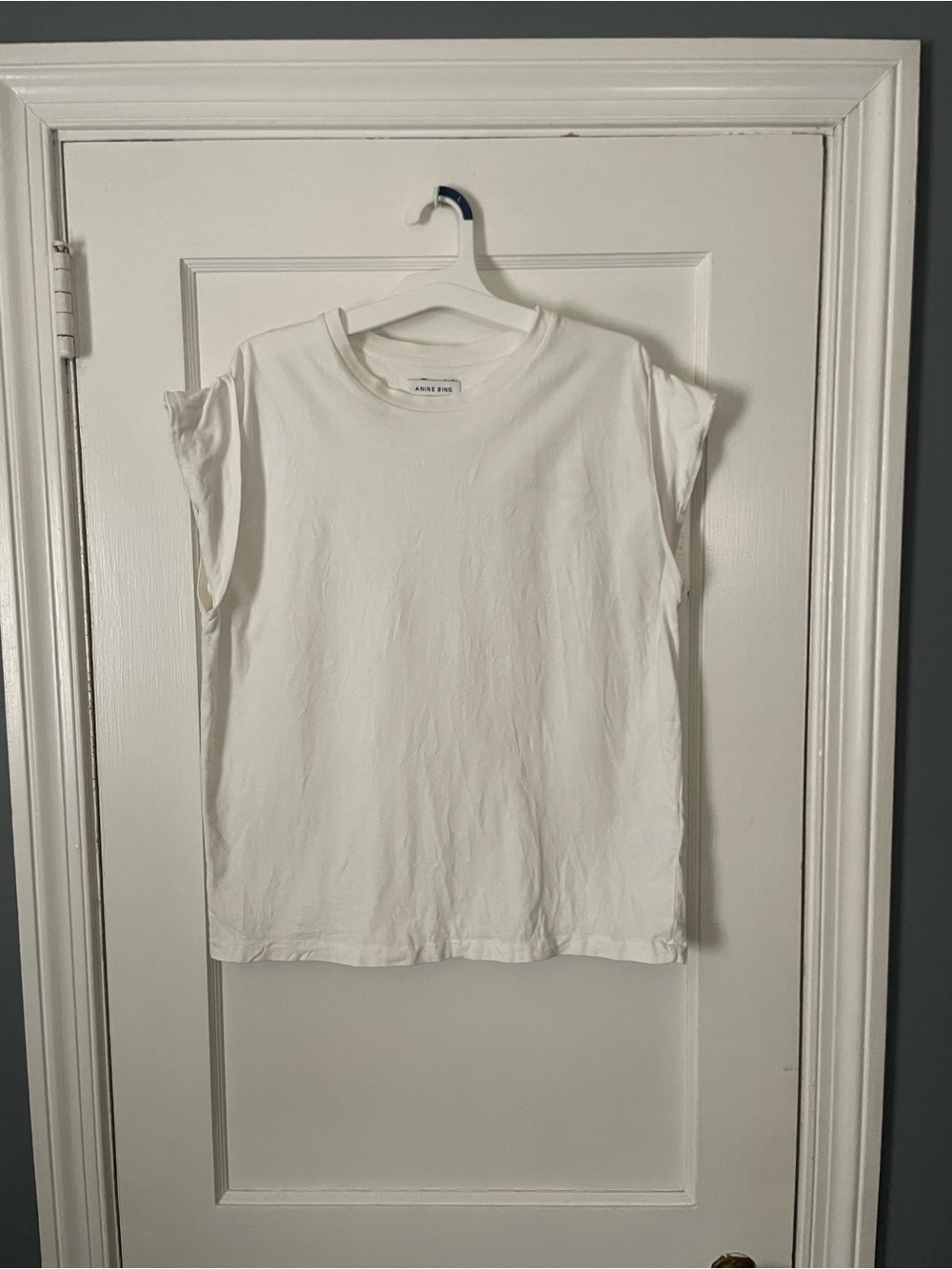 Anine Bing White Crew Neck Tee Women’s Size Small